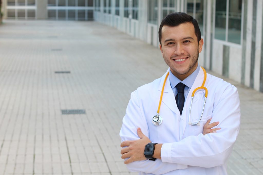 Trabajador médico, doctor. Cocnept: seguro médico