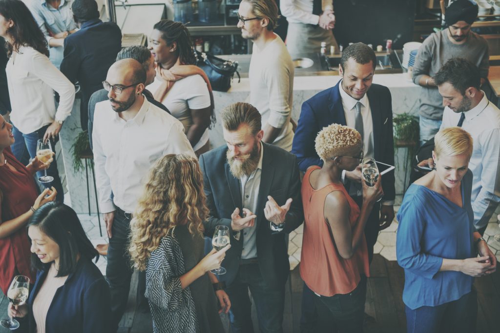 Casual Catering Discussion Meeting Colleagues. Concept: networking events