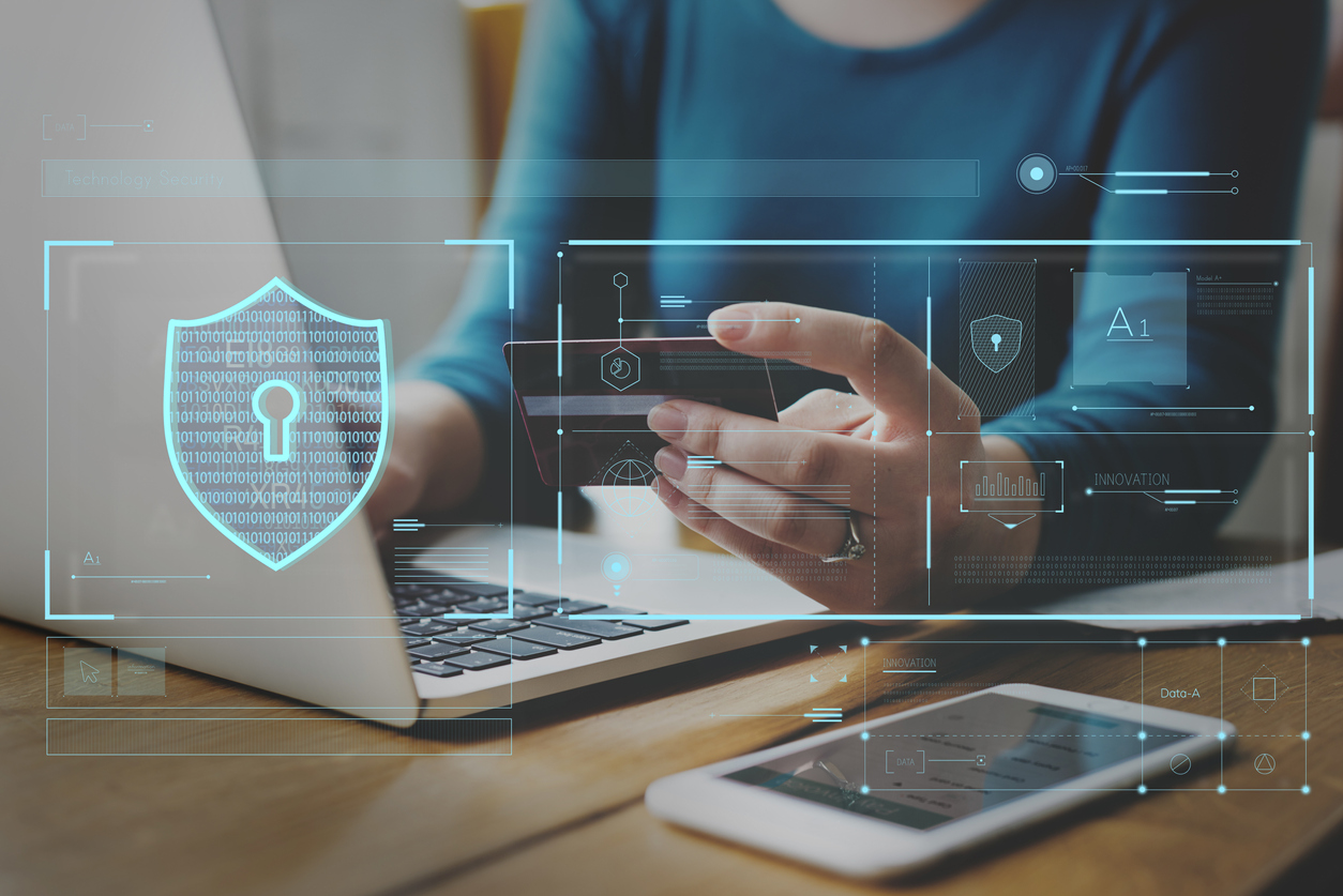 Data Security system Shield Protection Verification. Concept: is requesting your annual credit report safe?