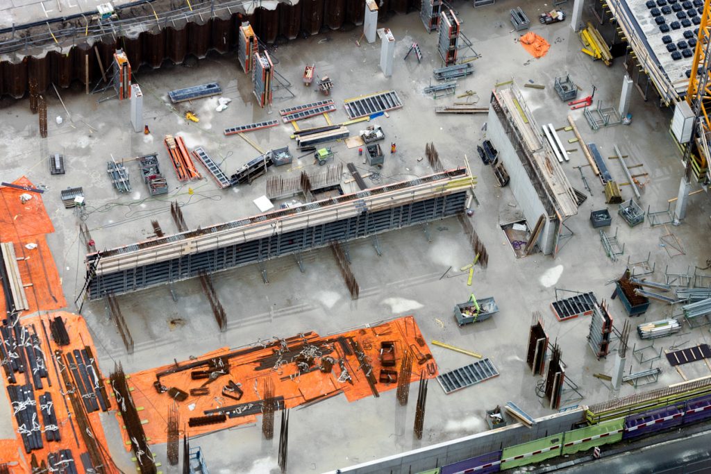 Sitio de construcción desde arriba.