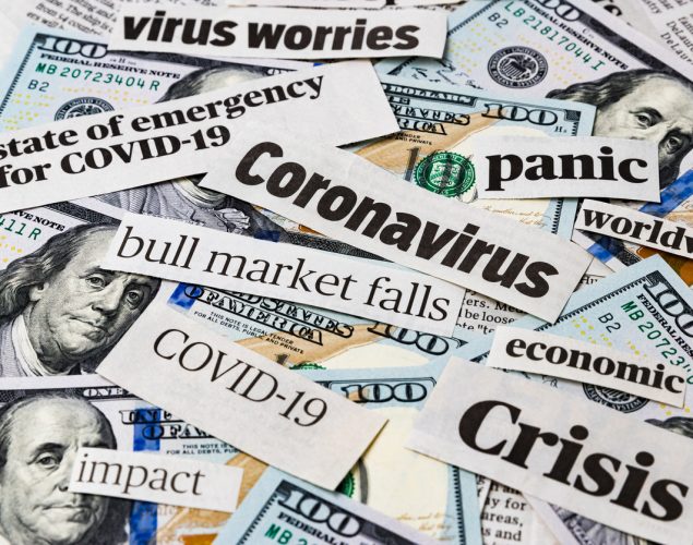 Coronavirus, covid-19, dolares americanos, noticias. concept: nueva economía