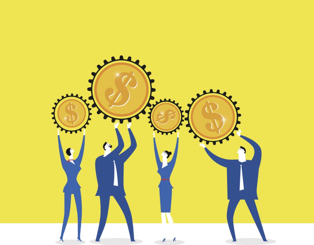 Trabajo en equipo, dinero. concept: Cómo calcular las ganancias retenidas