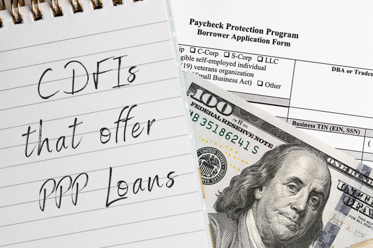 paycheck protection program. borrower application form.. Concept: CDFI